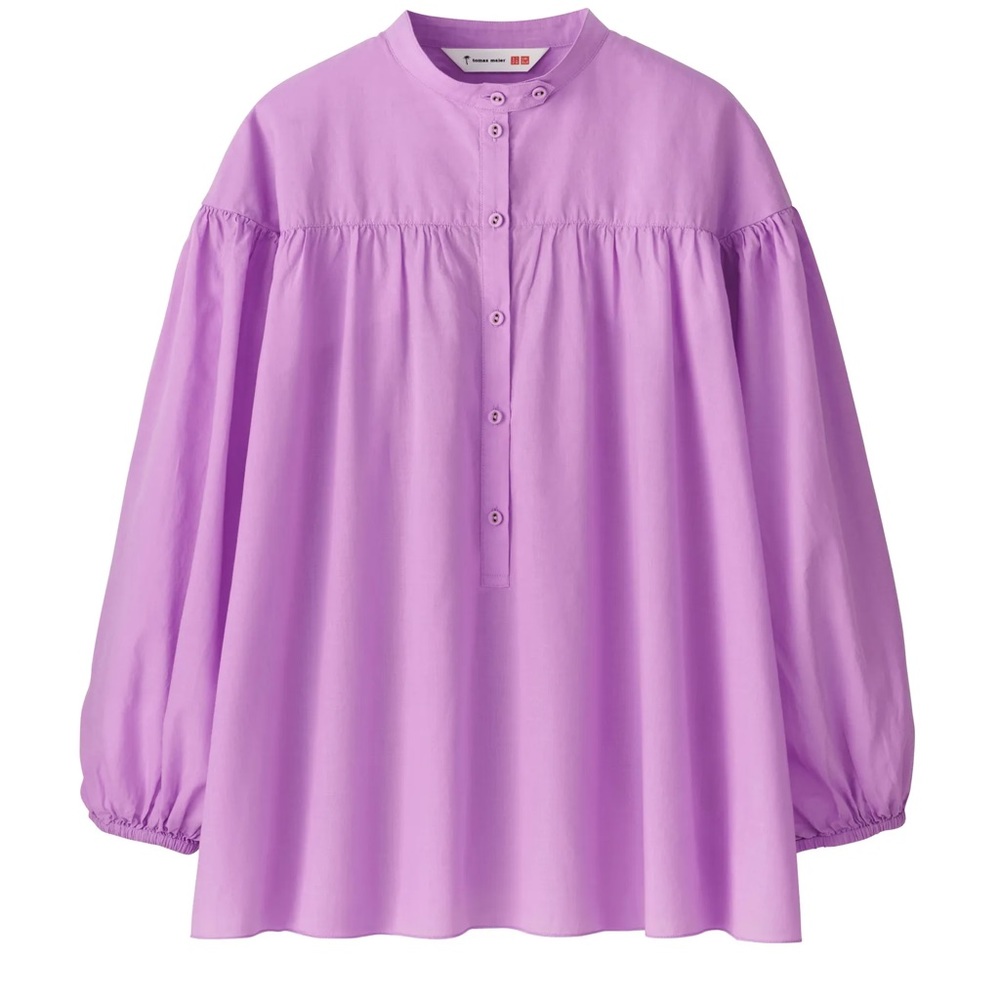 Tomas Maier x Uniqlo Lilac 100% Cotton Flowy Blouse